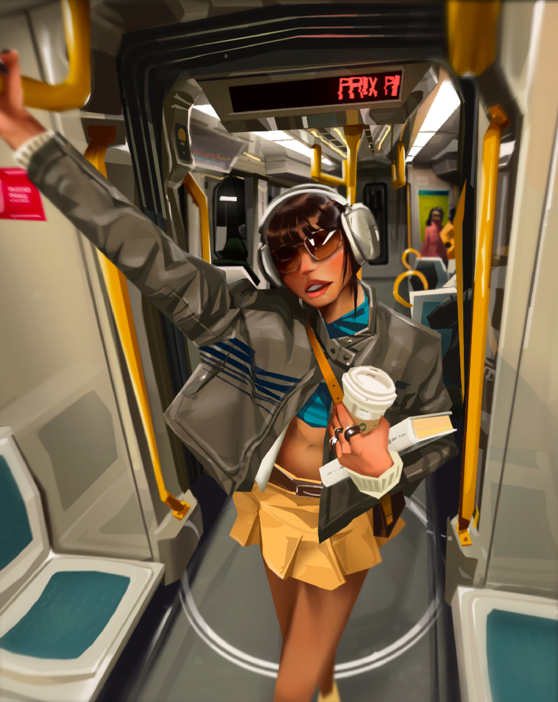 Portrait of a woman on the Seoul subway by Adriaen Ferranti